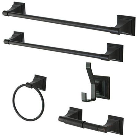 FURNORAMA Monarch Collection 5-piece Towel Bar Bath Hardware Set; Oil Rubbed Bronze FU88035